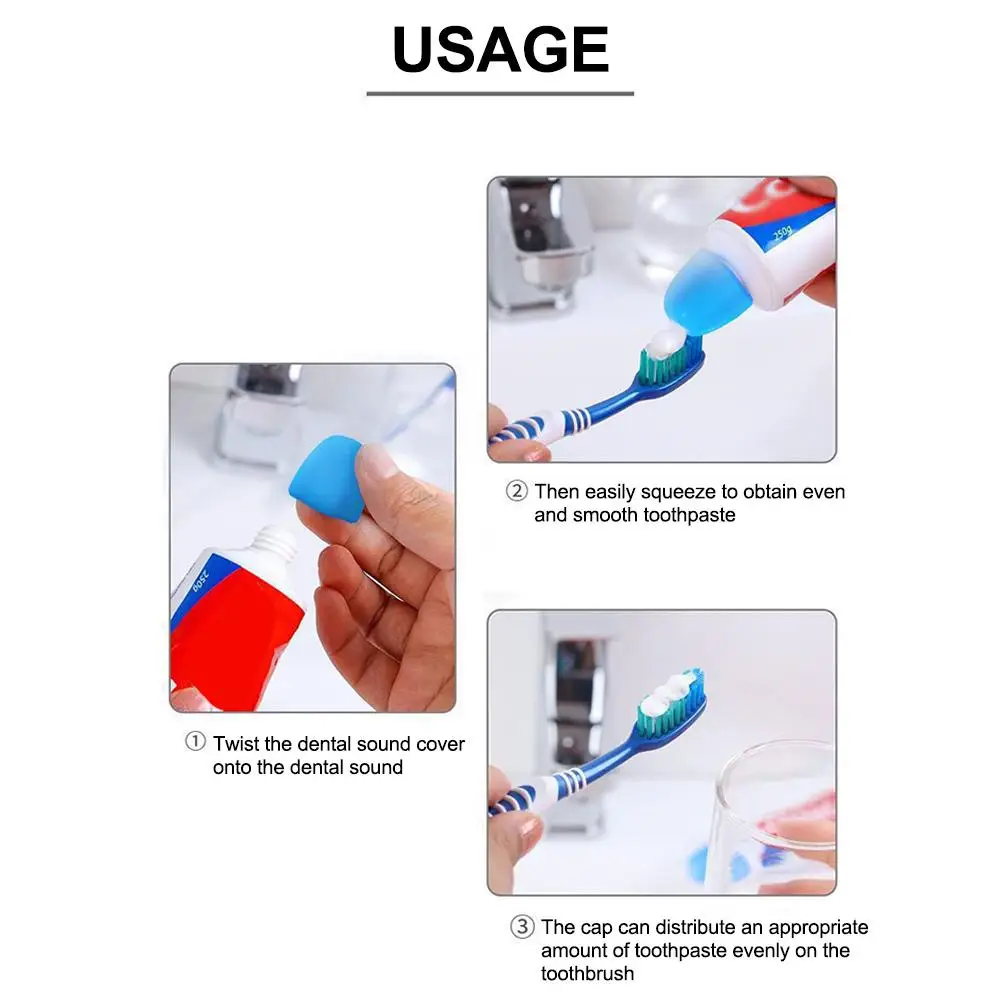 6X Silicone Toothpaste Cap Squeeze Toothpaste Tool Dust Proof Toothpaste Cap Reusable Silicone Toothpaste Sleeve Control Dosage