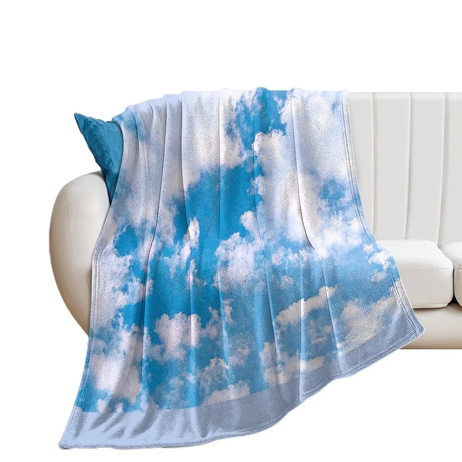 

Blue Sky and Pretty Clouds Throw Blanket For Decorative Sofa Plaid for sofa Travel Blankets