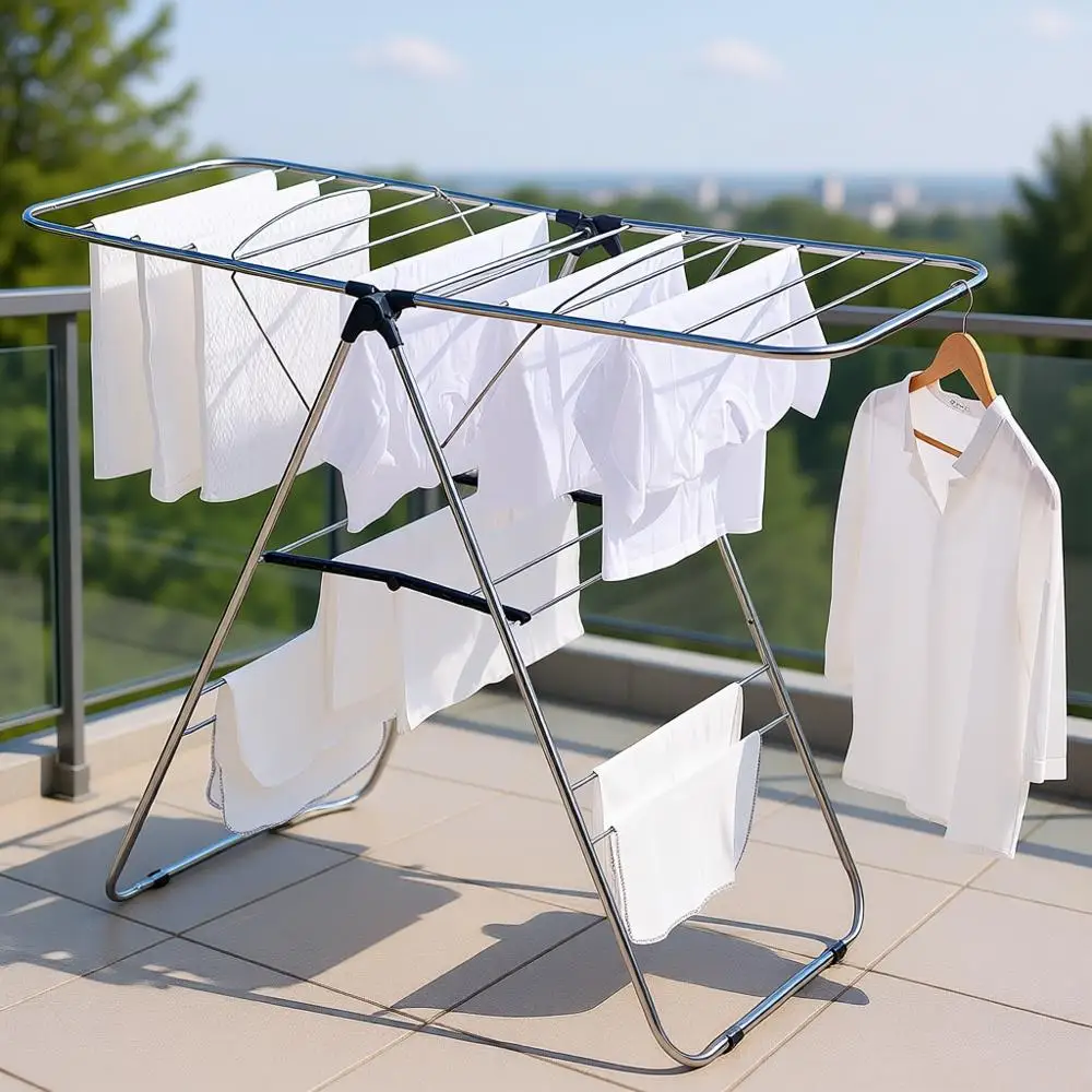 

25 НОВЫХ Сушилок для белья из нержавеющей стали – складные, легкие, с противоскользящими эластичными стержнями, сделано в Корее, для использования в помещении и на улице