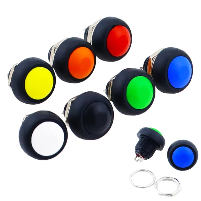 1 sztuk 2Pin Mini przełącznik 12mm 1A wodoodporny przełącznik pbs33b 12v chwilowy przełącznik wciskany resetowanie nieblokujący pbs-33b