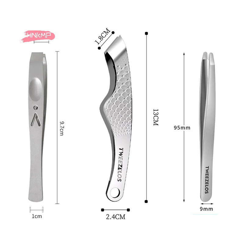 Pinzette professionali per capelli a bocca larga per donne e uomini Strumento per toelettatura barba in acciaio inossidabile addensato