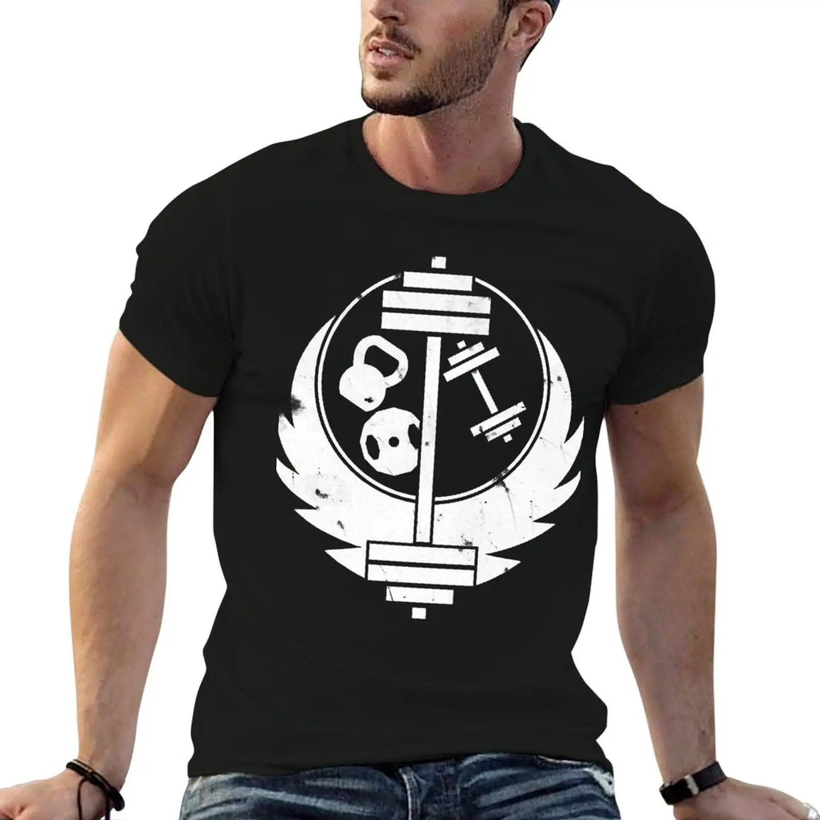 Power Dead End Post Apocalypse Doomsday Cunning Brotherhood Of Steel Gym Edition White And Aged Funn T-Shirt