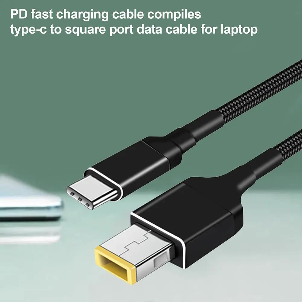 Durable Laptop 65w 90w PD Charger USB-C to USB Slim Square Tip Cable Type-C Power Cord For Lenovo Yoga 2 Pro 13 Thinkpad