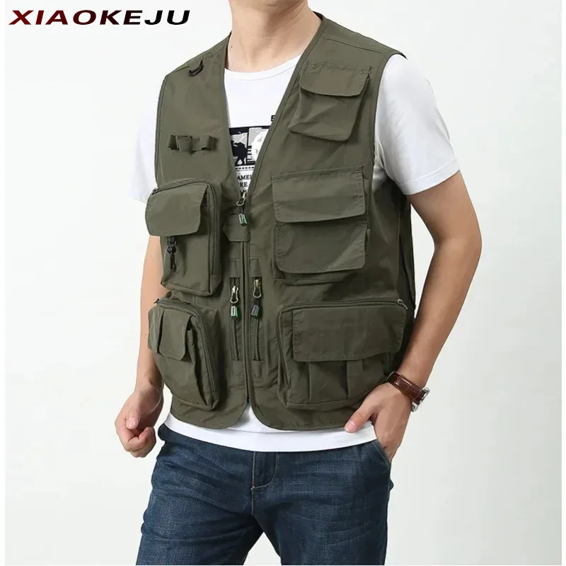 

Fishing Mountaineering Sleeveless Waistcoat Jacket Men's Clothing Plus MAN Work Vest Size Outerwear Tactical Vests