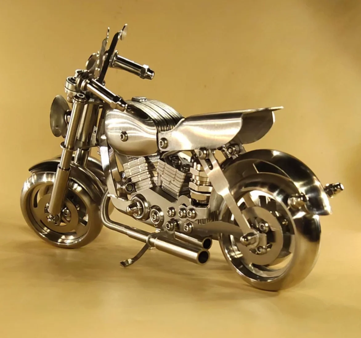 

Creative Stainless Steel Motorcycle Mechanical Insect DIY Assembled Model Kit Crafts Exquisitely Crafted Motorcycle Model Gifts