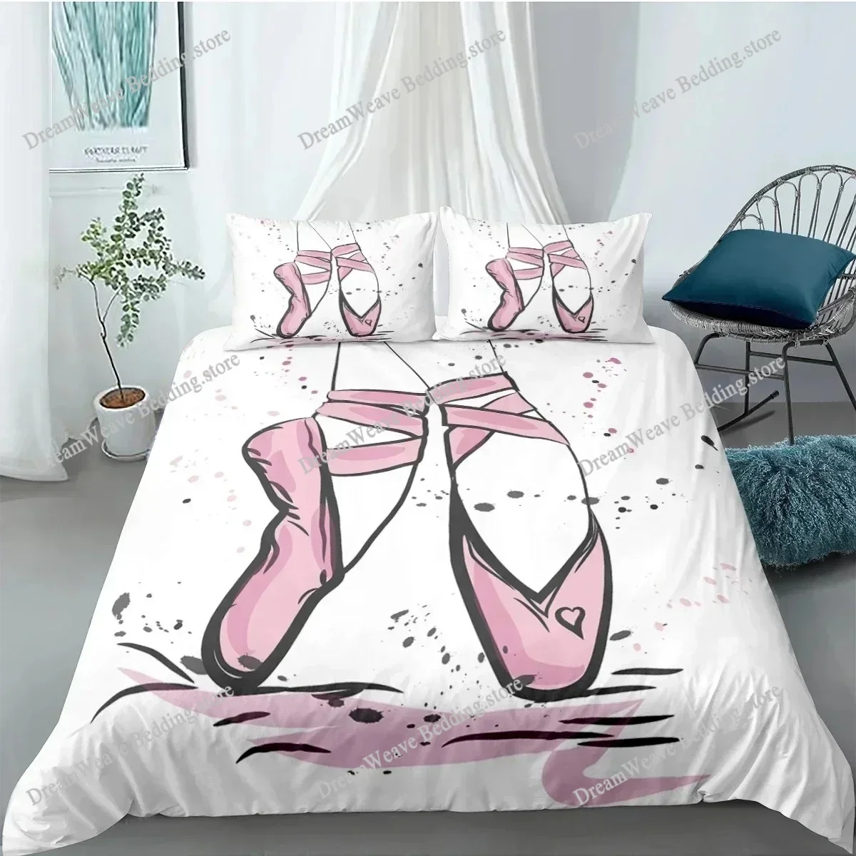 

Ballet Dancing Girl Bedding Set Duvet Cover 3d Bedding Fashion Design Decoration King Duvet Cover Set Double Bed Set Bedding