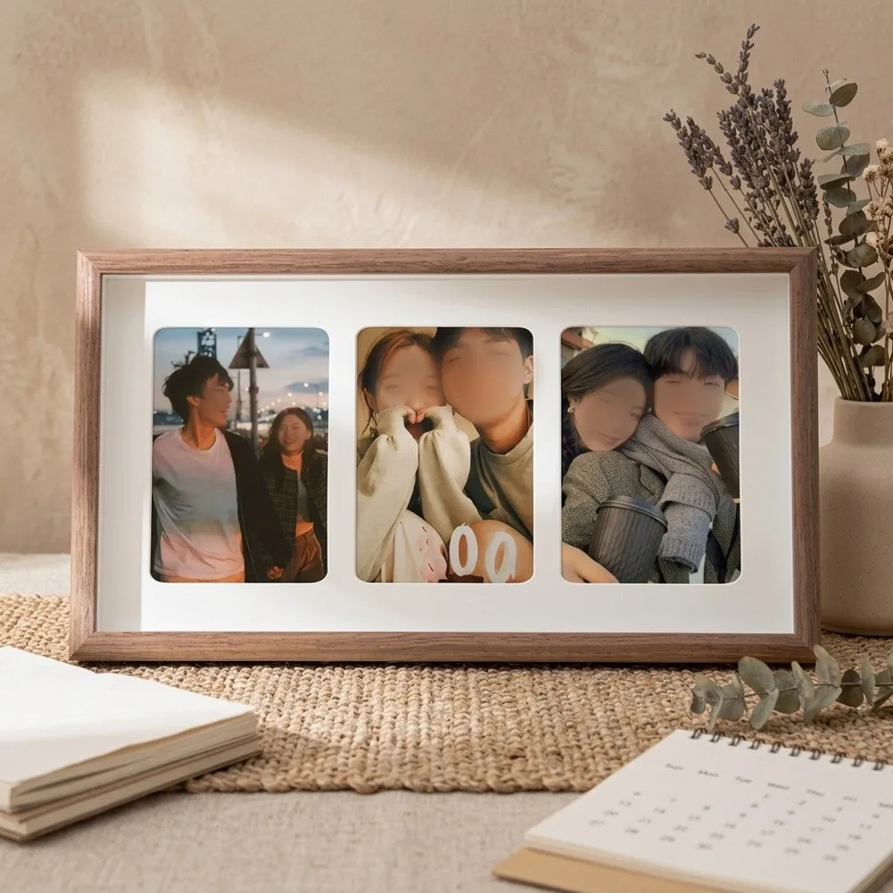 21x38.9cm Wooden Photo Frame Creative Hollow Structure Personalized Memory Display Multi-angle Viewing For Living Room Decor
