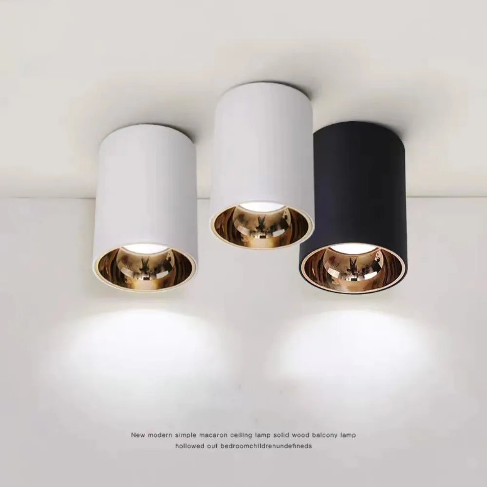 Cylinder Rose Gold Dimmable LED Spotlight Downlight 5W 10W 15W 20W 30W Ceiling Lamp For Livingroom Kitchen Bedroom Foyer Office