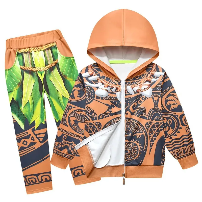 جديد 2025 ملابس الأولاد مجموعة ماوي الوشم تأثيري فستان الهالوين ملابس طويلة الأكمام هوديس بلوزات الطفل Sl eqs9X #4