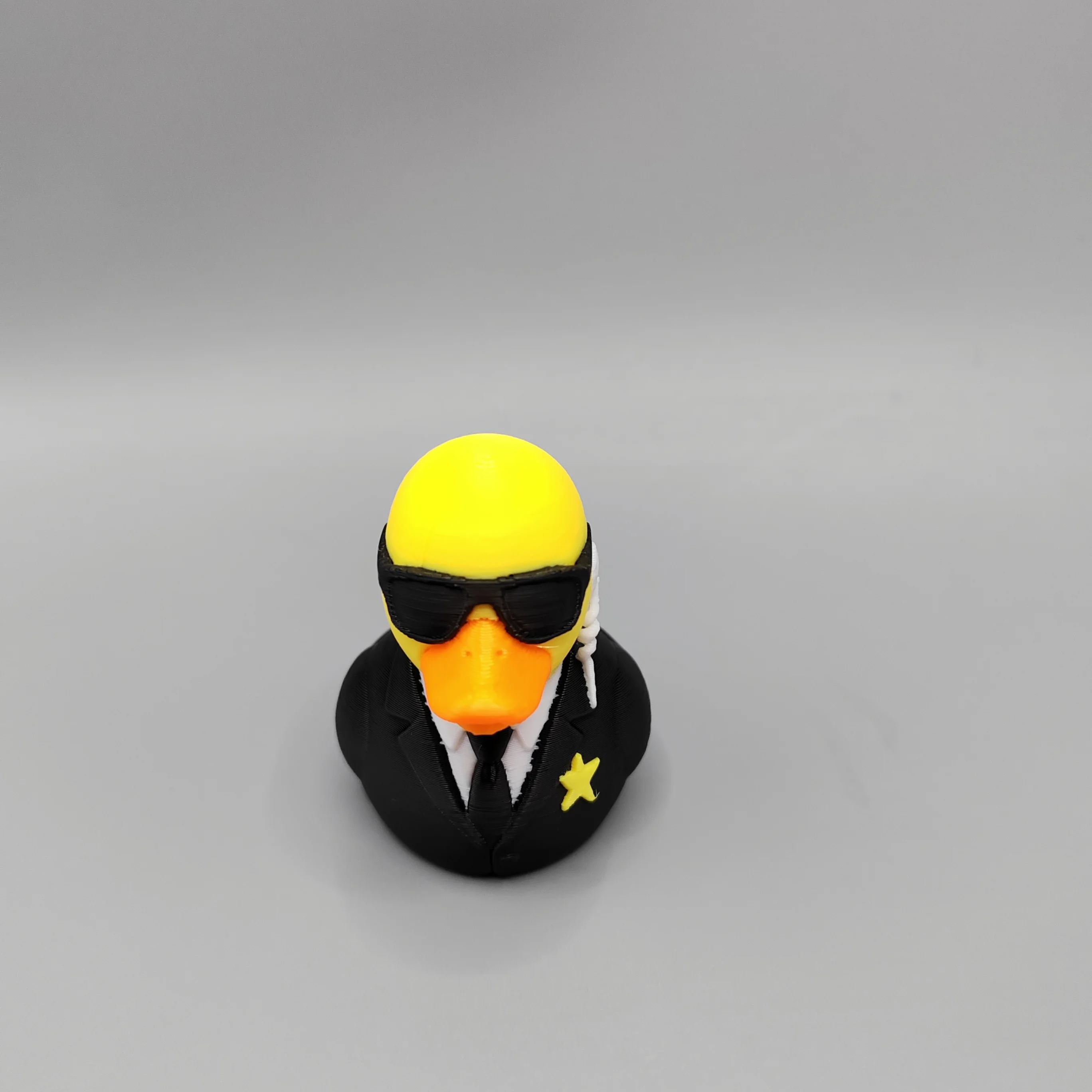 3D Printed Secret Agent Rubber Duck, Suit Sunglasses Cool Duck Figurine, Adult Desk Decor Collectible Ornament