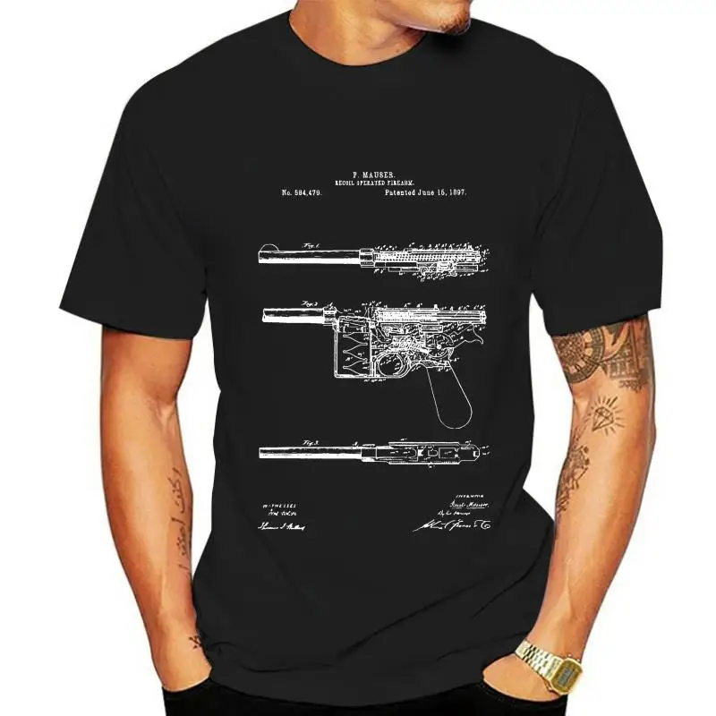 Mauser-camisa de pistola C96, Colector de pistola de mano Vintage, camiseta de Club de pistola de regalo