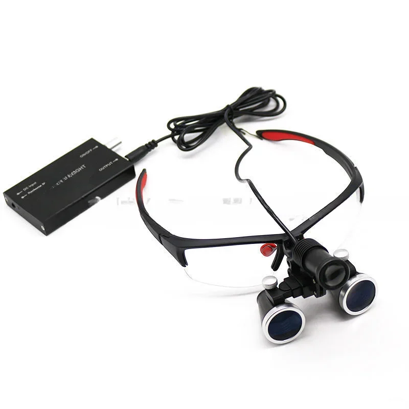 

Dental magnifying glass 2.5/3 laboratory medical binocular headlight 5W aluminum box