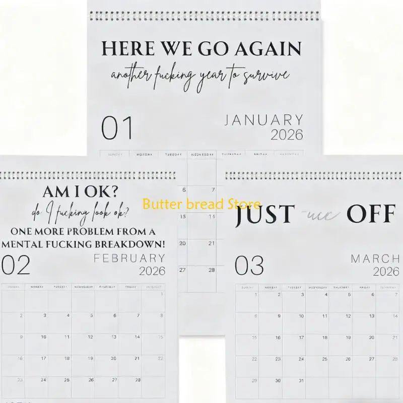 W89C 2026 Wall Mounted Monthly Calendar For Home Office Wall Decoration 28.5x21cm