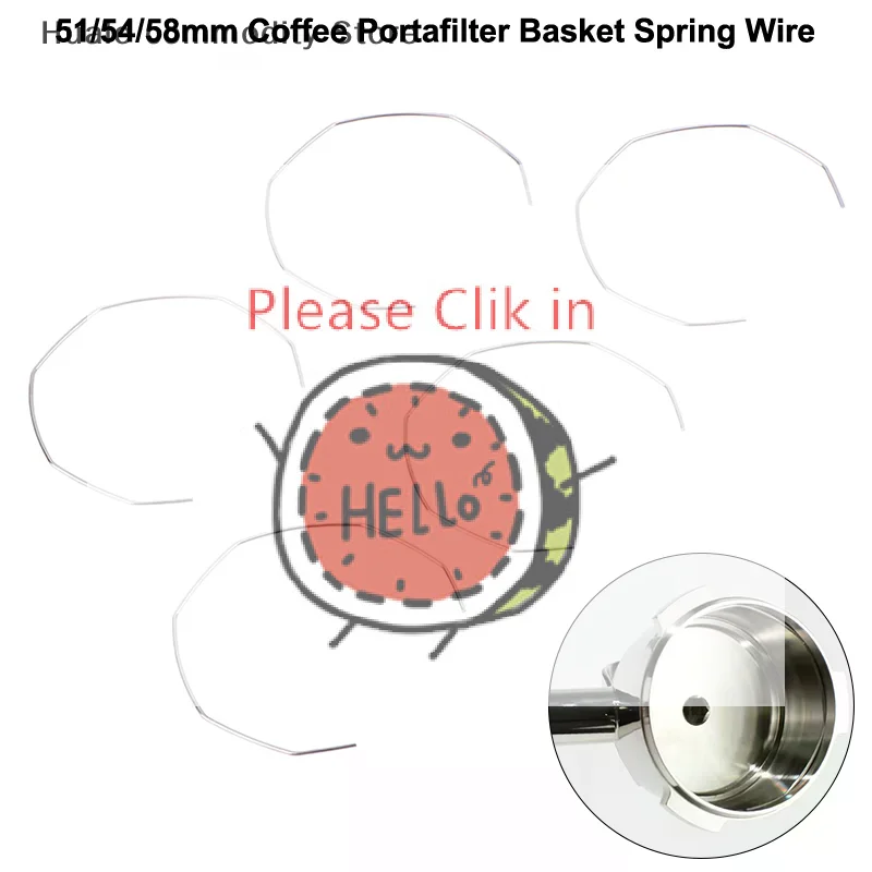 【****】5Pcs 51/54/58mm Coffee Portafilter Basket Spring Clip Ring Wire For Breville Delonghi Expobar Rocket Coffee Machine