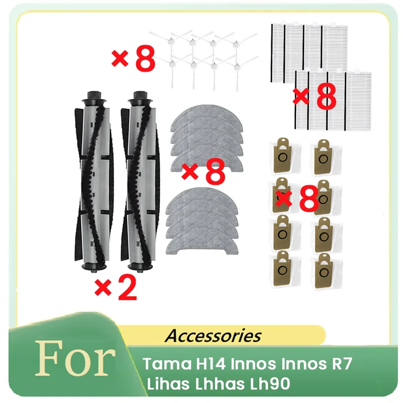 

34 Pcs For Tama H14,/Innos Innos R7/ Lihas Lhhas Lh90 Sweeping Robot Accessories Cleaner Parts Replacement-ABQU