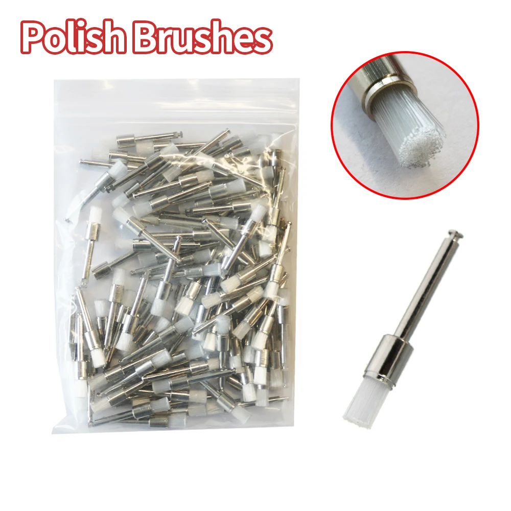 

100Pcs/Box Nylon Polish Brush Flat Latch Type Dental Polish Brush