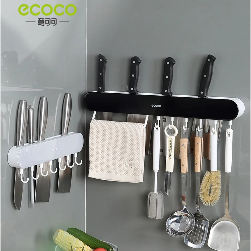 

Ecoco Knife holder wall mounted kitchen supplies knife chopstick cage integrated storage rack multifunctional kitchen storage