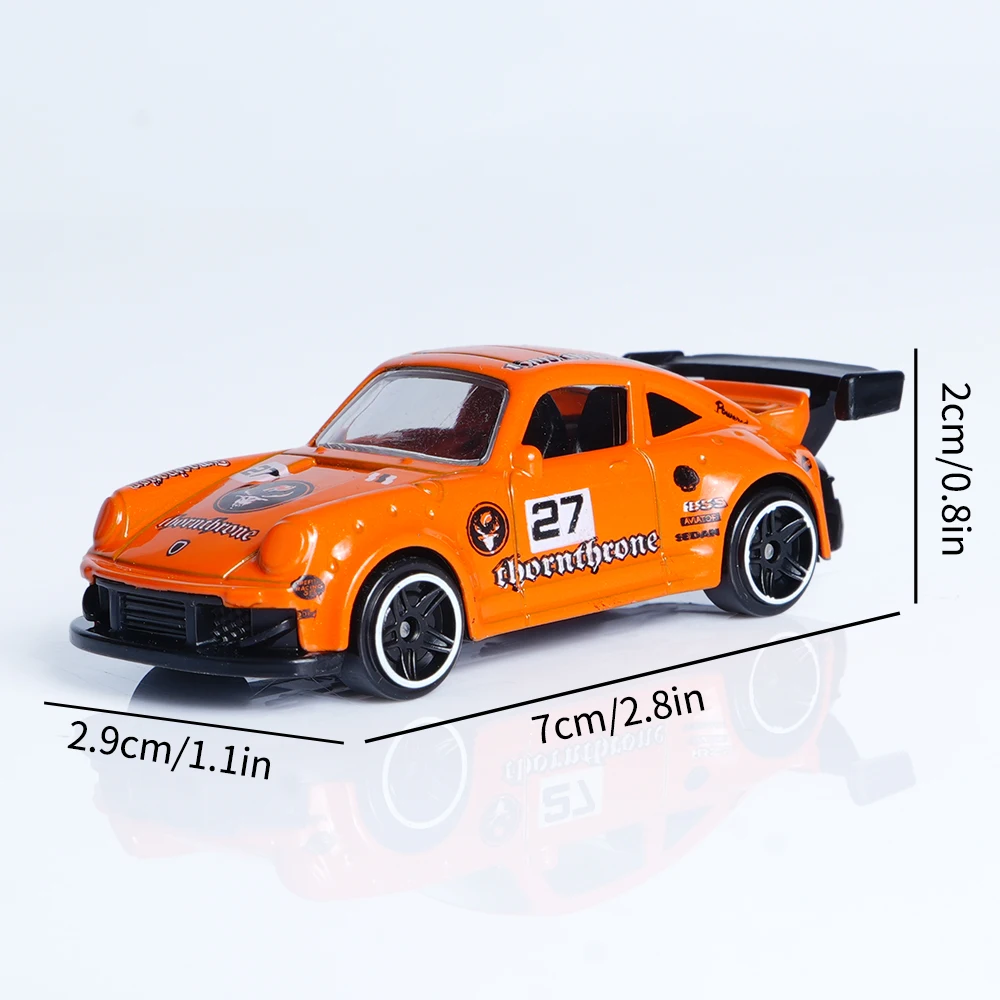 6-pack racewagens van kerstlegering, coole vorm, inclusief transparante displaydoos, stofdicht en textuur, geschikt voor automodelliefhebbers/vakantieverrassingscadeaus