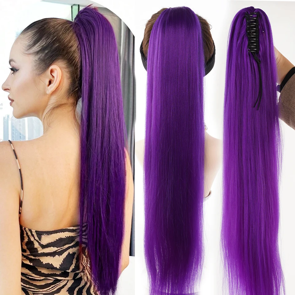 

Наращивание хвоста, длинные прямые волосы с когтями, конский хвост, натуральный синтетический зажим для наращивания волос для женщин