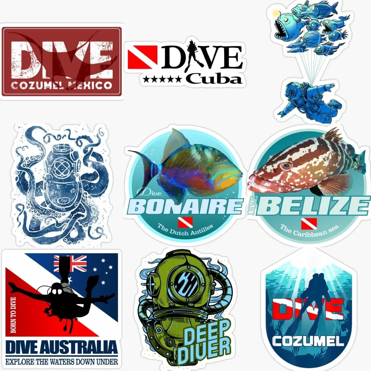 

Scuba Diving Diver Flag Fish Creative Stickers Car Motorcycle Laptop Camper Van Helmet Bike Accessories Truck Wall Glass Decal