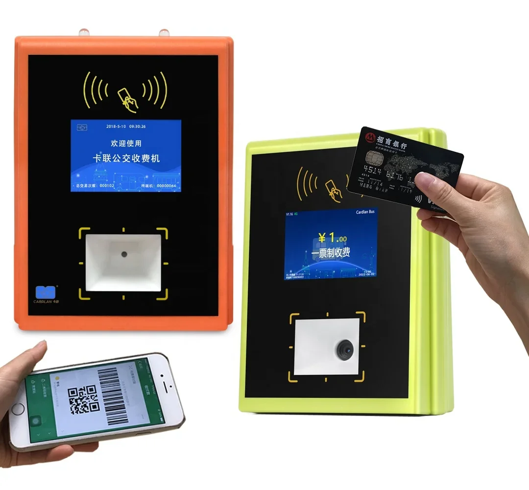 Bus Validator Custodia Lettore di smart card Rfid wireless Attrezzatura finanziaria Lettore di schede Rfid Ip Tcp da 13,56 Mhz con display