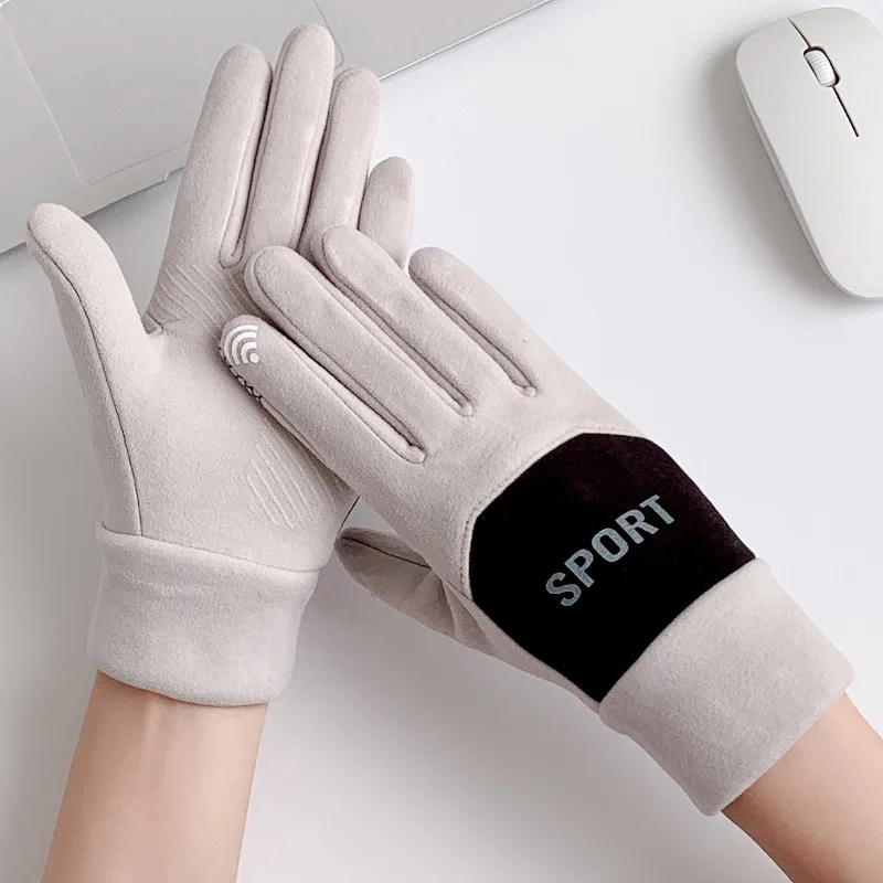 

1 Pair Women Winter Touchscreen Gloves Fleece Lined Thickened Thermal for Driving Cycling Sports Anti Slip Cold Proof Gloves