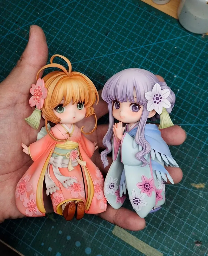 Figuras de Anime Q Version Cardcaptor Sakura Tomoyo, estatua GK de kimono, figura coleccionable Kawaii, decoración de escritorio, regalo para amantes del Anime