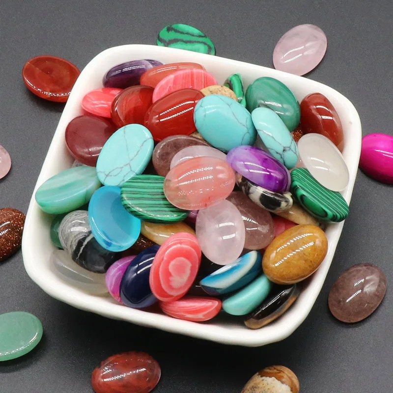 

30pcs/lot Fashion Natural Stone Mixed Oval CAB CABOCHON Beads for Jewelry&Clothes Accessories 13x18mm Wholesale Fast Shipping