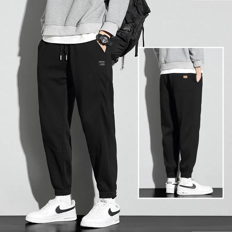 

Мужские утепленные брюки на флисовой подкладке для осени и зимы, повседневные, модные, теплые, свободного кроя, с низкой талией