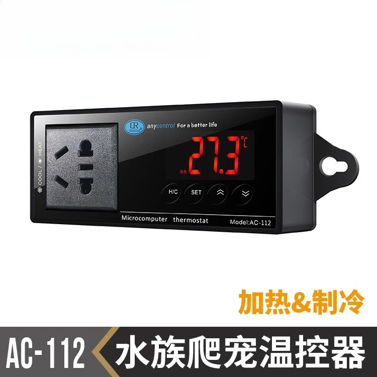 AC-112 regleta electrónica de alta precisión acuario escalada termostato para mascotas sonda impermeable almohadilla calefactora