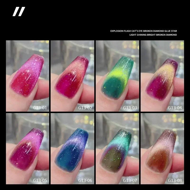 

15ml Cat Magnetic Nail Gel Polish 9D Cat Eye Holographic Reflective Semi Permanent Glitter Nail Art Salon Varnish Gel