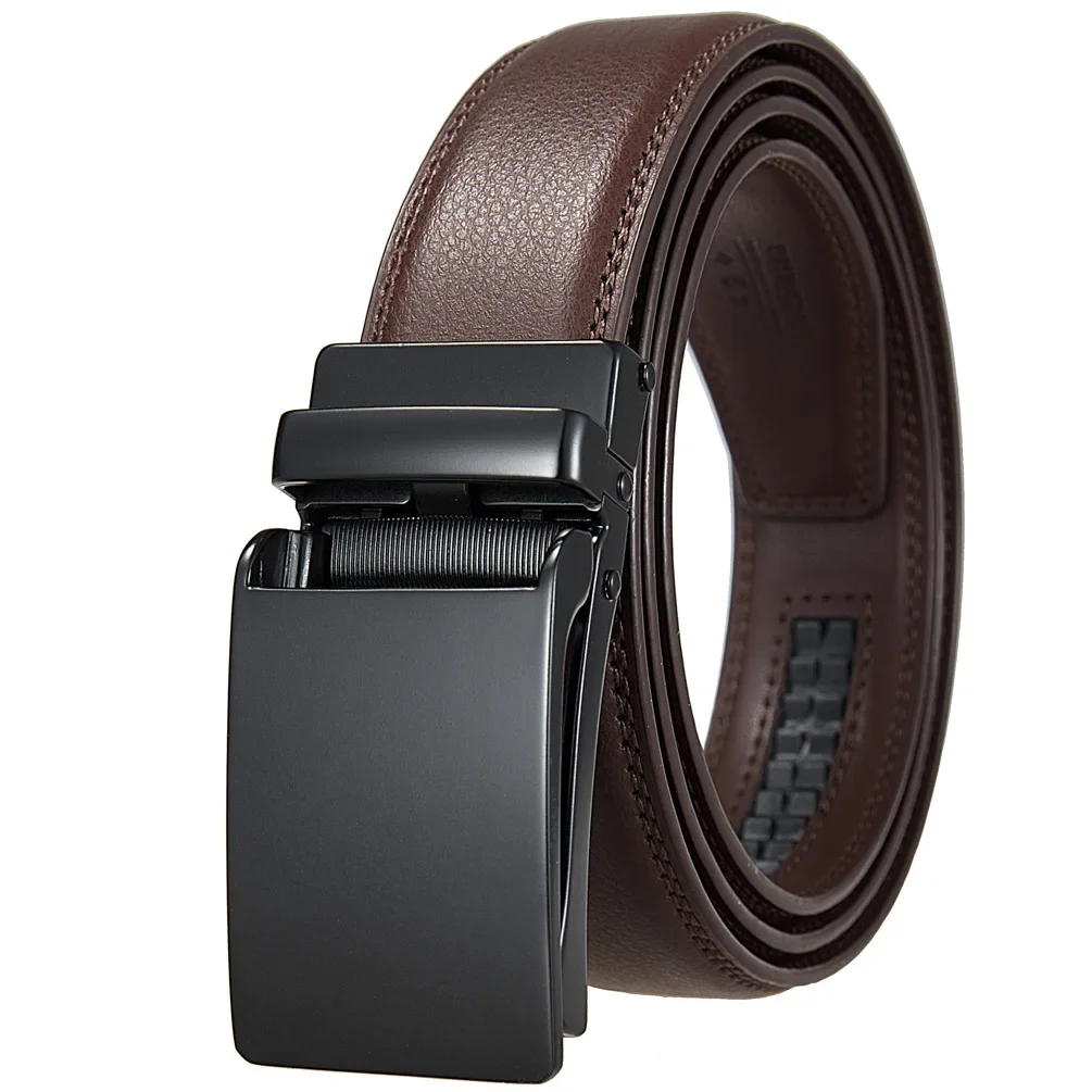 Plyesxale-Ceinture en cuir formel pour homme, largeur 3cm, noir café, haute qualité, structure automatique, designer de luxe, B1508, environnement, nouveau