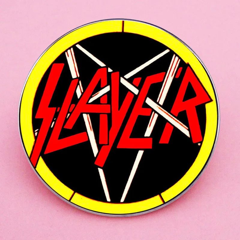 Slayer Band Pin Enamel – American Thrash Rock Metal Music Brooch, Alloy Badge for Jackets, Bags, Hats, Fashion Accessories