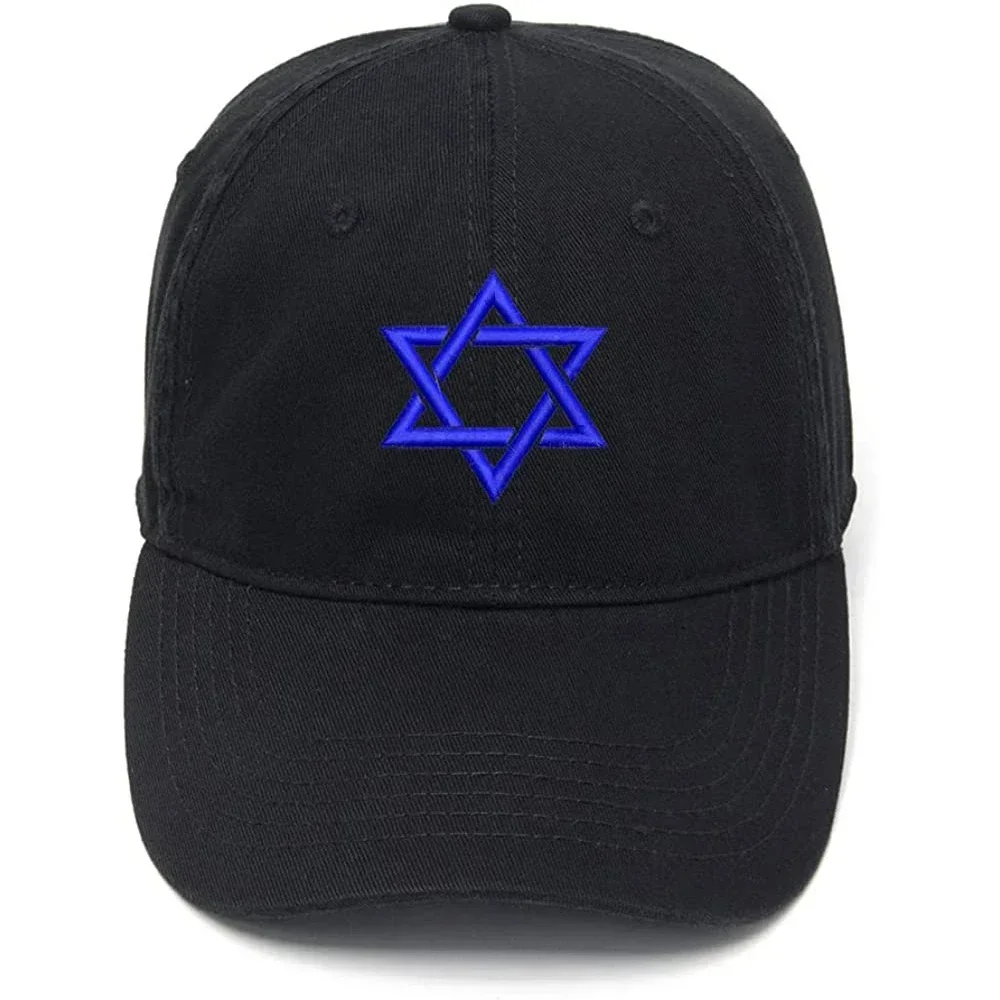 

Lyprerazy Men's Baseball Cap Israel Star of David Embroidery Hat Cotton Embroidered Casual Baseball Caps