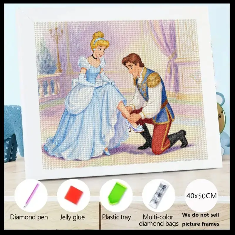 

1 шт. Золушка и принц, очаровательный 5D набор для алмазной живописи «сделай сам», сказочная принцесса, полная дрель, большой драгоценный камень, хрустальный хрусталь, эмбрик