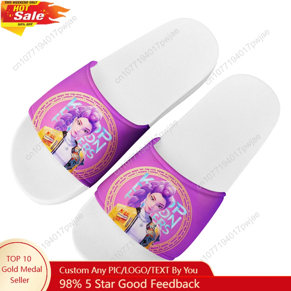 

KPop Demon Hunters Rumi Slippers Home Water Shoes Mens Womens Summer Slipper Retro Indoor Outdoor Custom Beach Pool Sandals