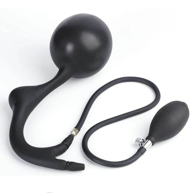 Huge Inflatable Anal Plug Prostate Massager Large Dildo Vagina Anus Dilator Butt Beads With Metal Ball Sex Toy For Men Women Gay