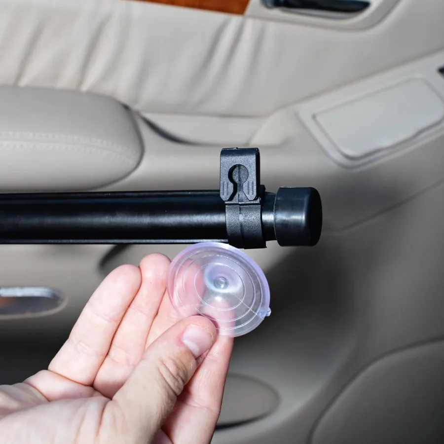 Car Window Shades - 2 Pack, Pull the tab to deploy the shade and press the quick release button to retract