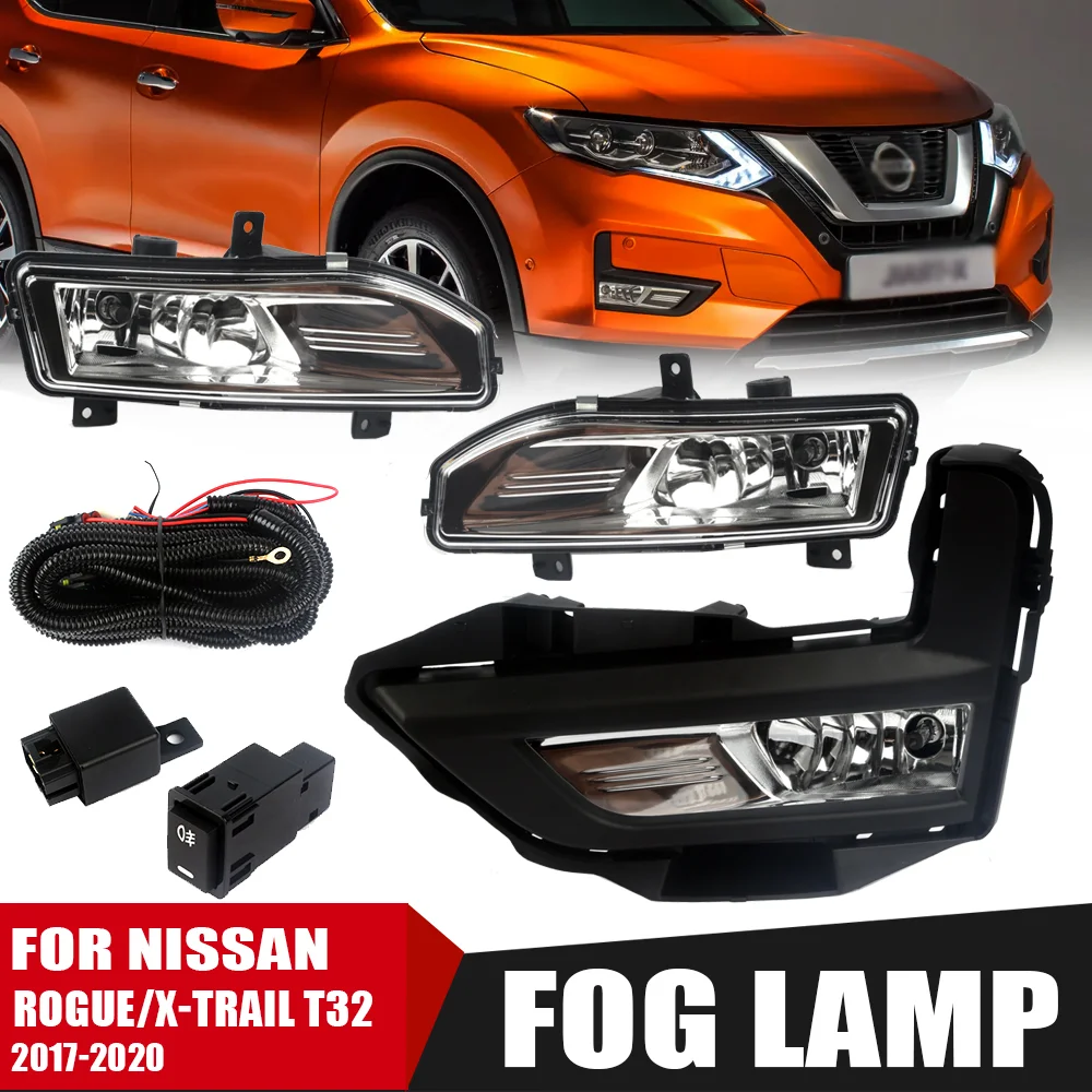 

Front Bumper Fog Lamp Upgrade Kit For Nissan Rogue X-Tralt 2017 2018 2019 2020 Wiring Daytime Running Light Car Accessories