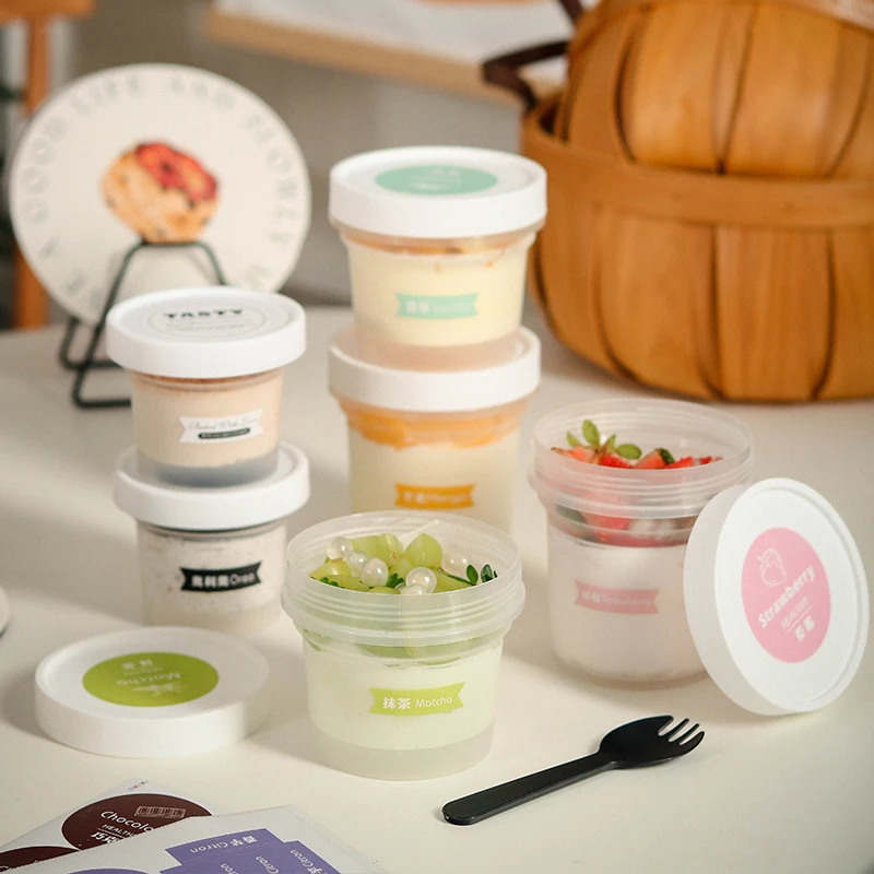 

Double Skin Milk Cup 200/300ml with Lid for Pudding And Dert Jelly Box Dry Yogurt Ice Cr Cup Kitchen Cooking Utensils