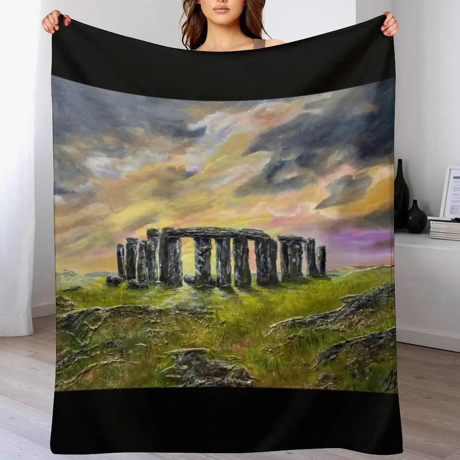 

Stone Henge Throw Blanket Cozy Napping Blanket Gift for Mom Dad