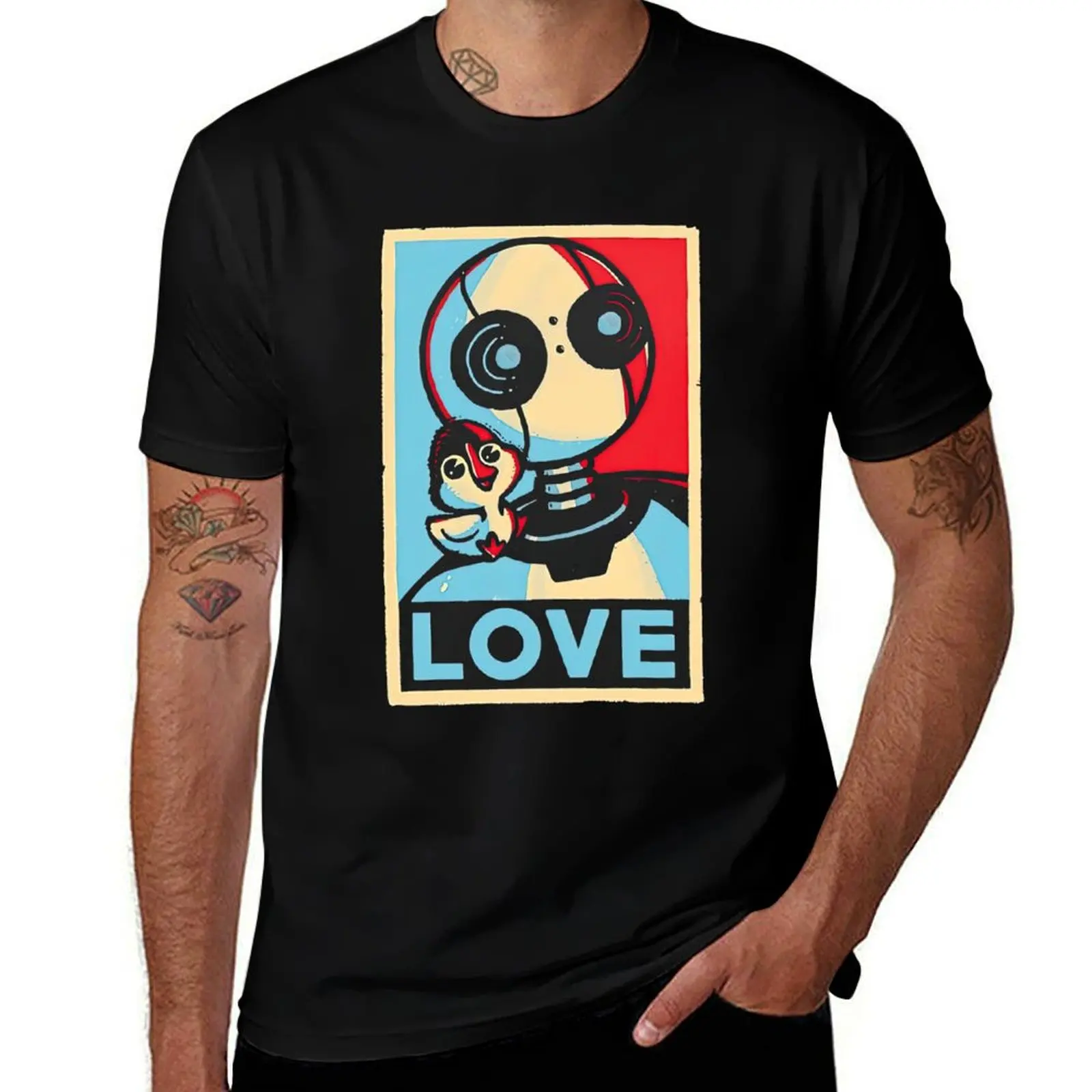 Retro Wild Robot And Duck T-Shirt Moisture Wicking Athletic T-Shirt