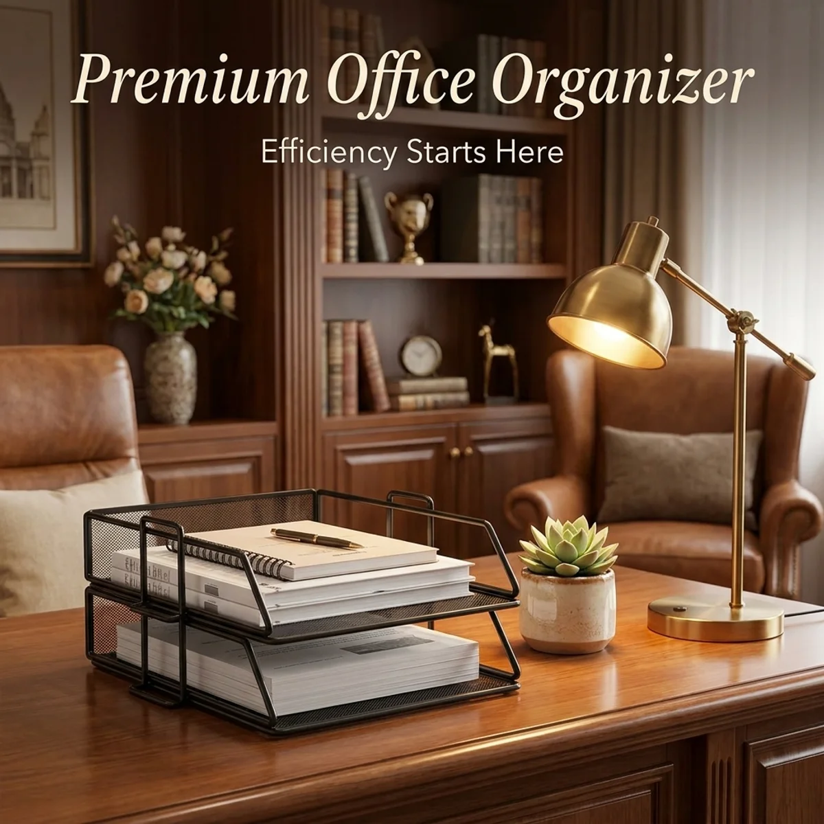 Organisateur de dossiers empilable pour bureau, support de documents en métal à 5 niveaux, grande capacité, plateau de rangement pour papier A4 pour le bureau et la maison