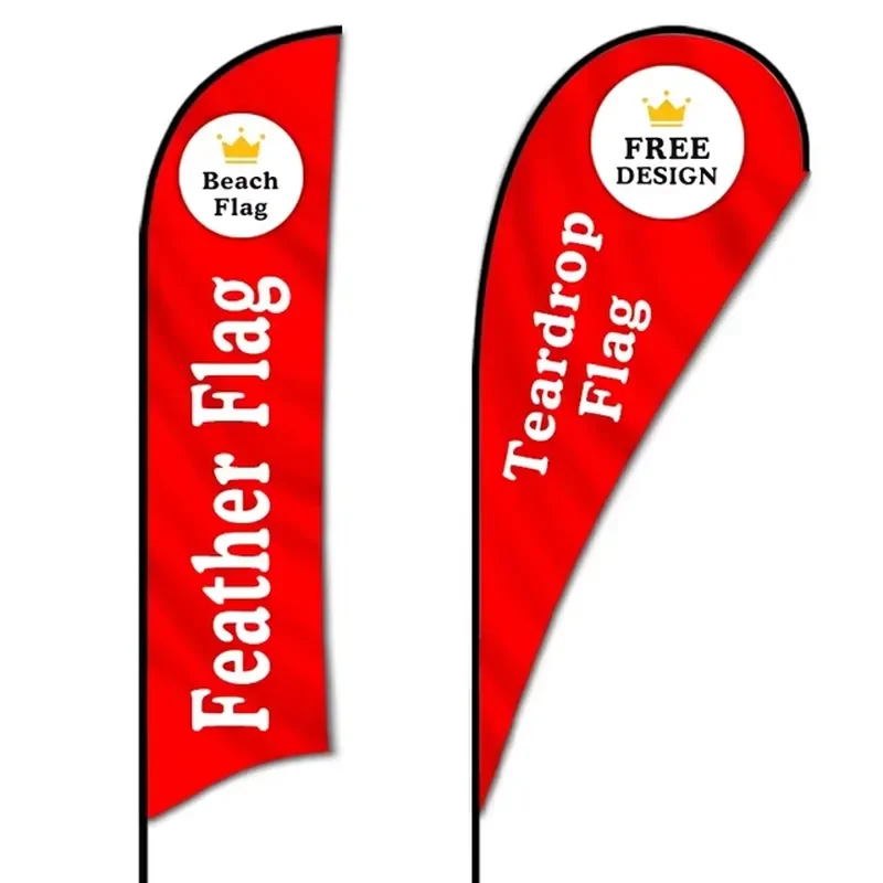 Outdoor Resistant Flag Flying Wind Custom Print Advertising Teardrop Feather Banner Blade Beach Flag