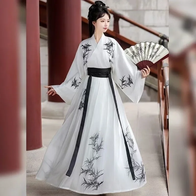 Original Ancient Song Dynasty Hanfu Dress Set Men Women Traditional Cross Collar Costume Classic Fairy Swords Cosplay Garments