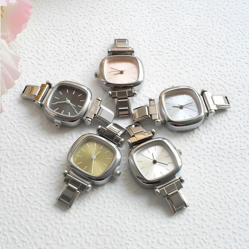 Fashion Watch Connector Stainless Steel Fit 9MM Italian Charm Links Women's Square Watch Header Linker Bracelet DIY Jewelry Gift