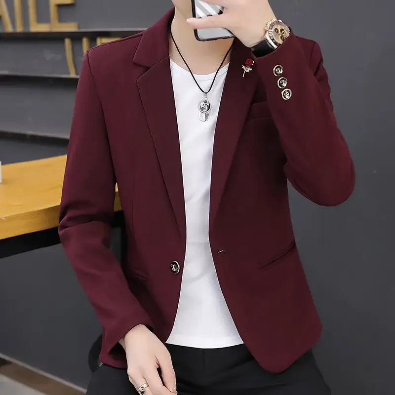 Short Black Jacket for Men Cropped Man Suits and Blazers Business Coats Dress Jackets New in Fashionable Summer Luxury Designer