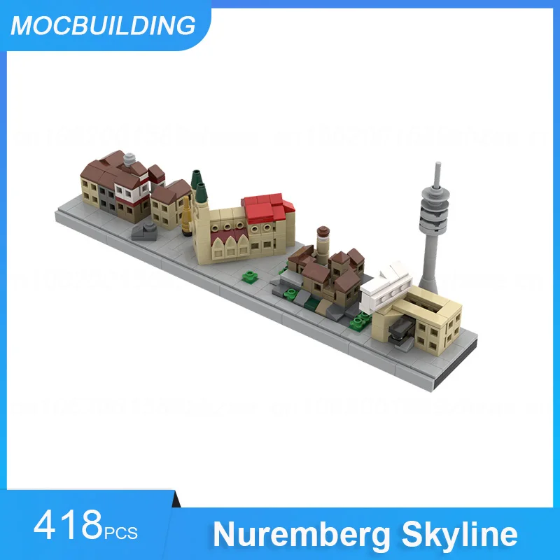 MOC Building Blocks Geneva & Nuremberg Skyline Architecture Model DIY Assemble Bricks Collection Display Educational Toys Gifts