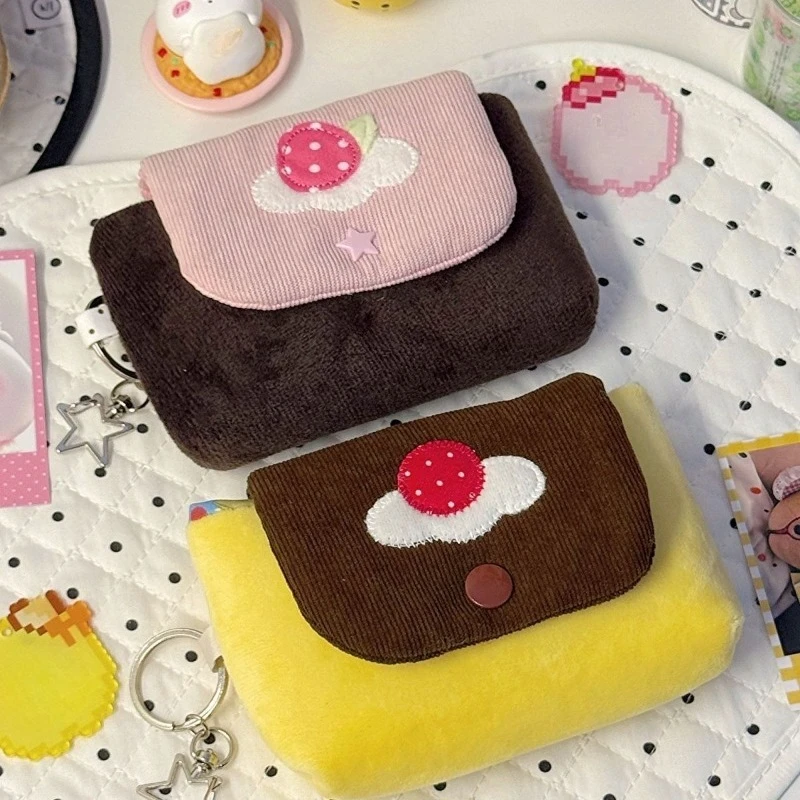 Ins Style Star Cherry Starwberry Print Lipstic Cosmetic Case Multi-Purpose Women's Cute Stationery Pencil Case Makeup Bag