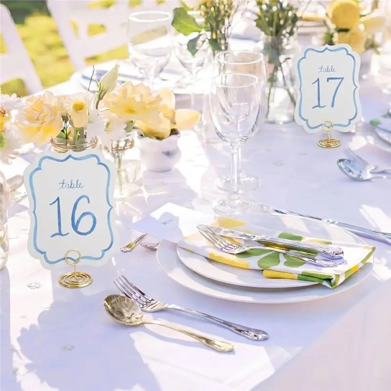 ABXF-Modern For Restaurant Reception Anniversary Party 20 Pcs Watercolor Table Cards 1-20 With Gold Holders 4.25 X 5.5 Inch